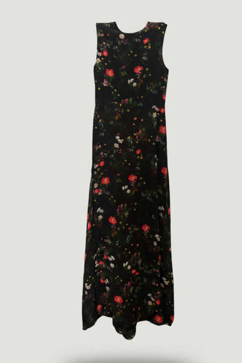 ERDEM Black Floral Gown Size M