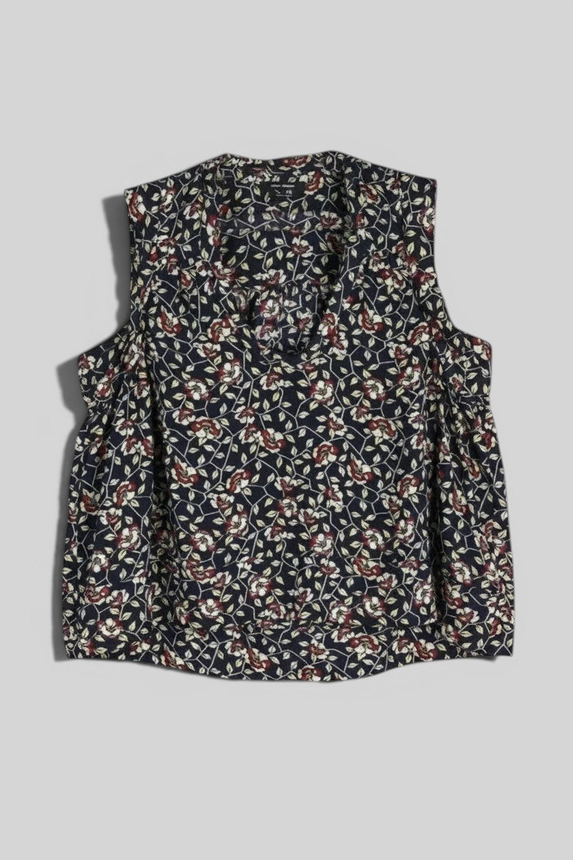 ISABEL MARANT Navy Floral Top Size 38