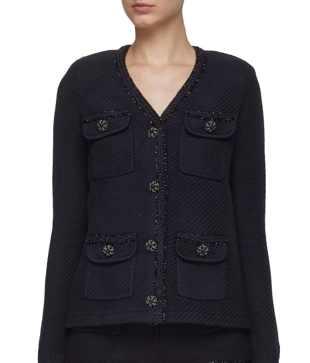 Self Portrait Embellished Knit Jacket SIZE SMALL
