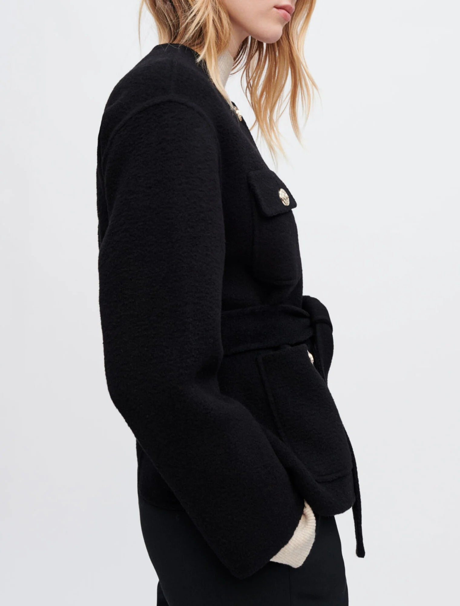 Maje Textured Double-Faced Coat SIZE MEDIUM