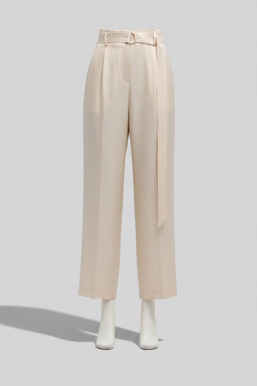 LA POINTE Satin Belted Pants Size M