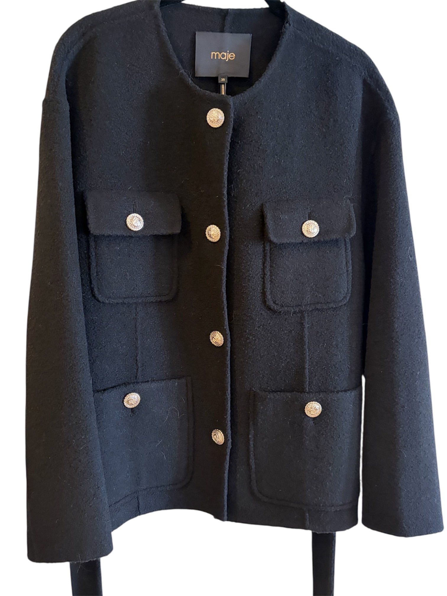 Maje Textured Double-Faced Coat SIZE MEDIUM