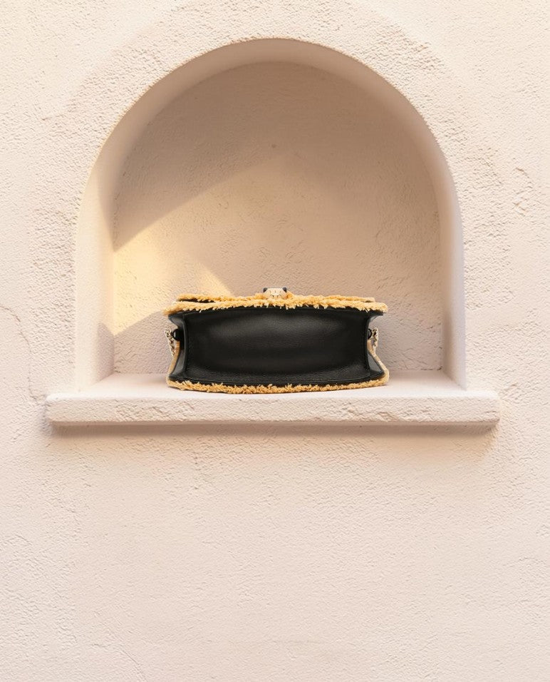 Bvlgari Serpenti Forever Mini Raffia Chain Bag