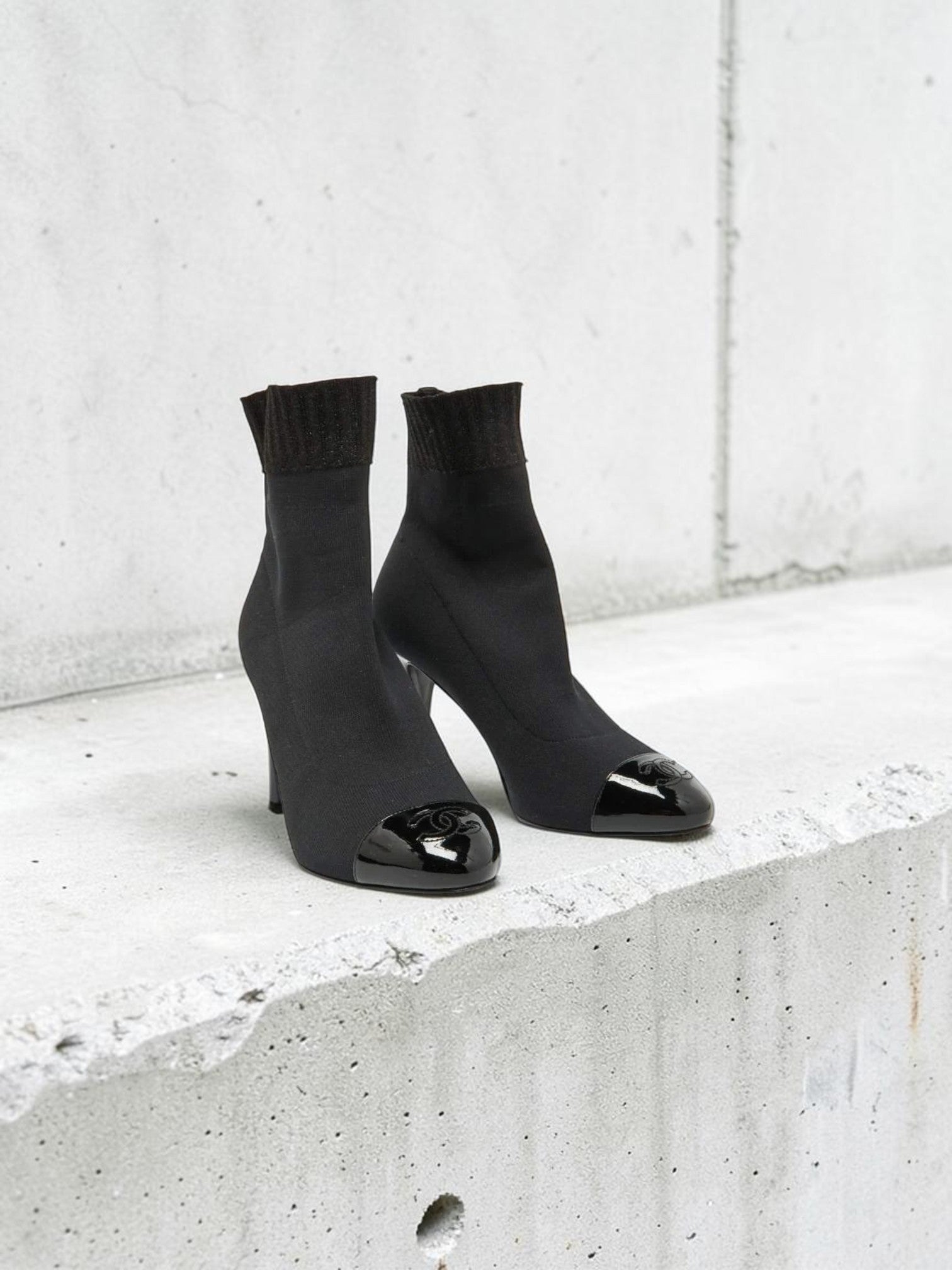 Chanel Knit Ankle Booties Size: 38.5