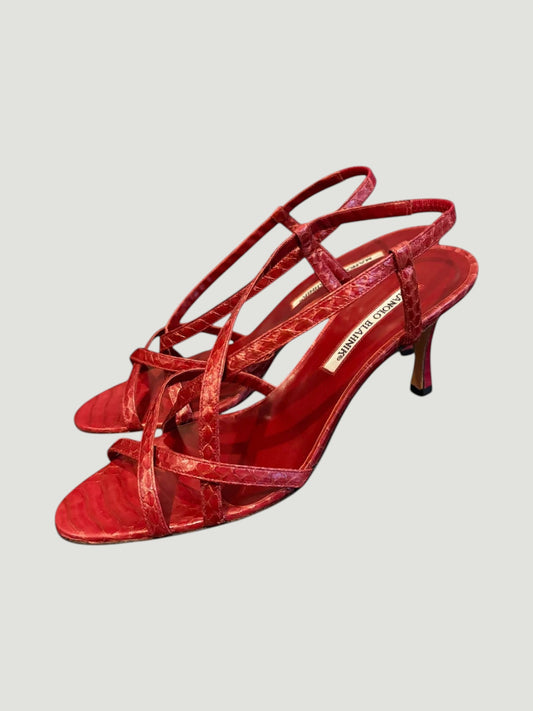 Manolo Blahnik Red Sandal SIZE 38