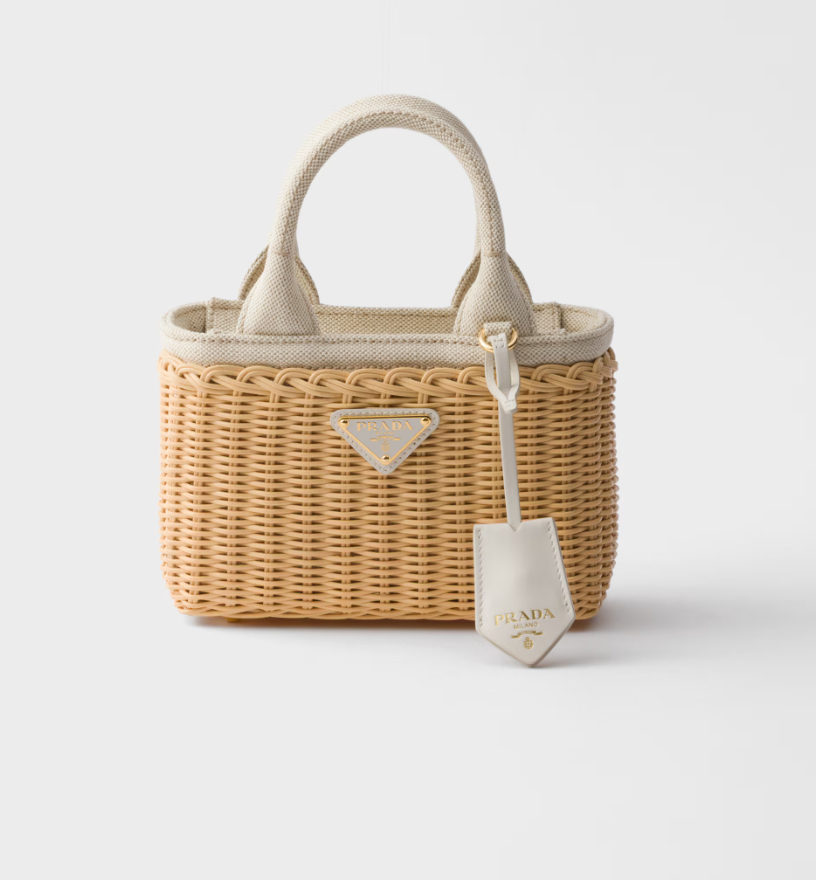 Prada Mini Wicker Tote Bag