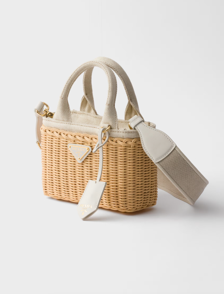 Prada Mini Wicker Tote Bag
