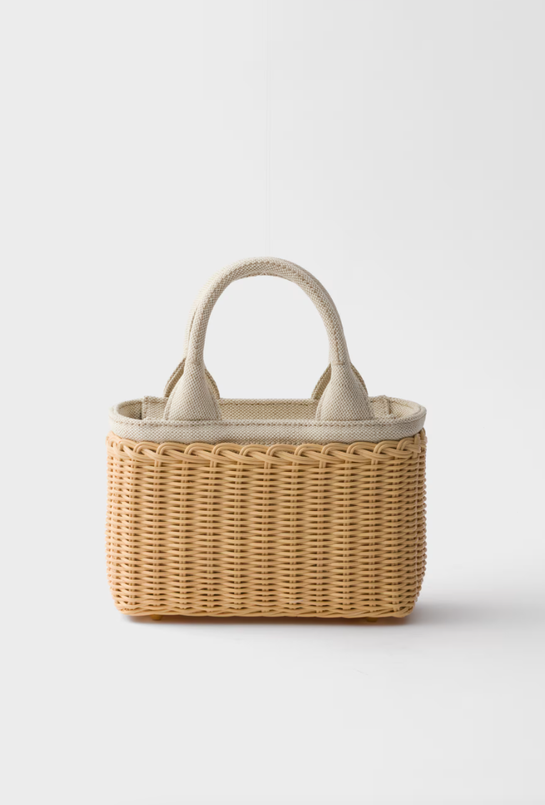 Prada Mini Wicker Tote Bag