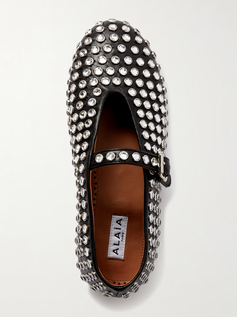 Alaïa Rhinestone Ballet Flat Size: 40