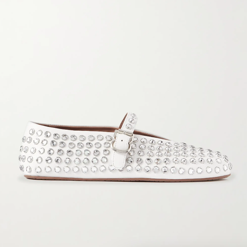 Alaïa Rhinestone Ballet Flat Size 40