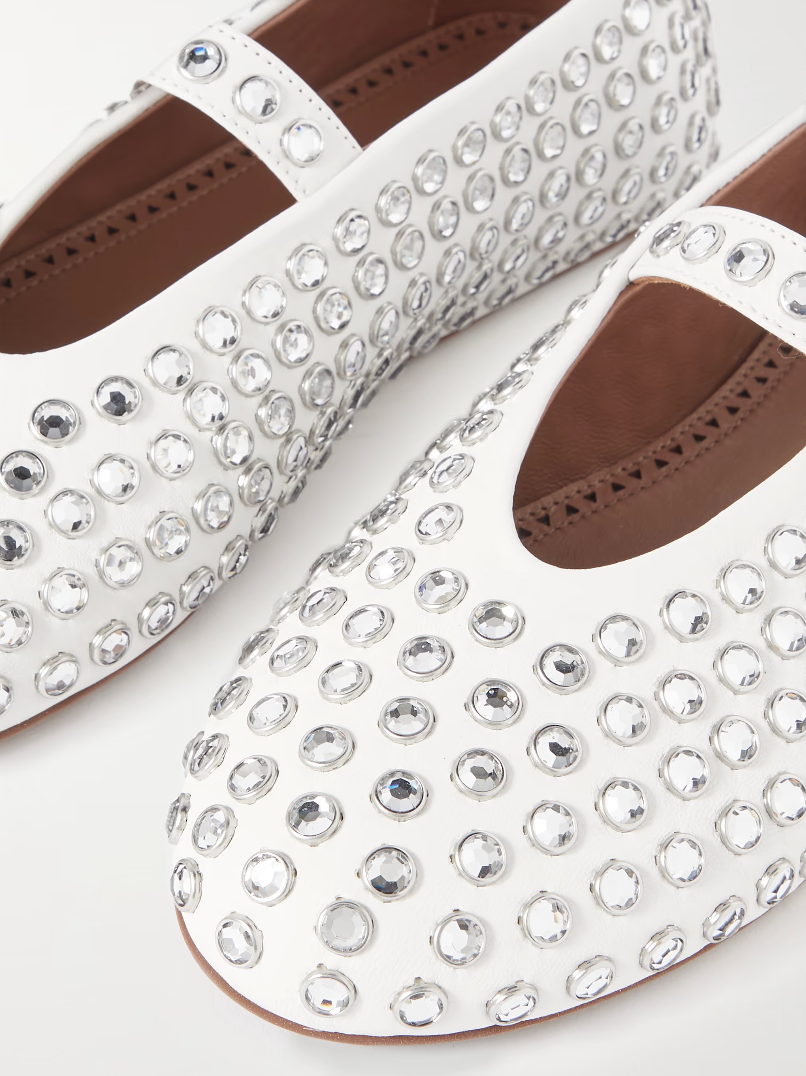 Alaïa Rhinestone Ballet Flat Size 40