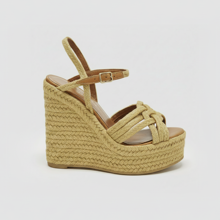 Saint Laurent Platform Wedge Espadrilles Size: 37