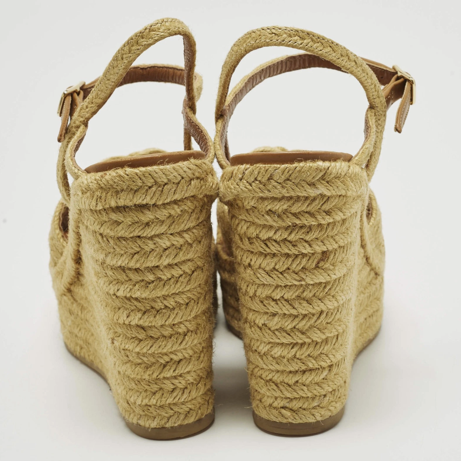 Saint Laurent Platform Wedge Espadrilles Size: 37