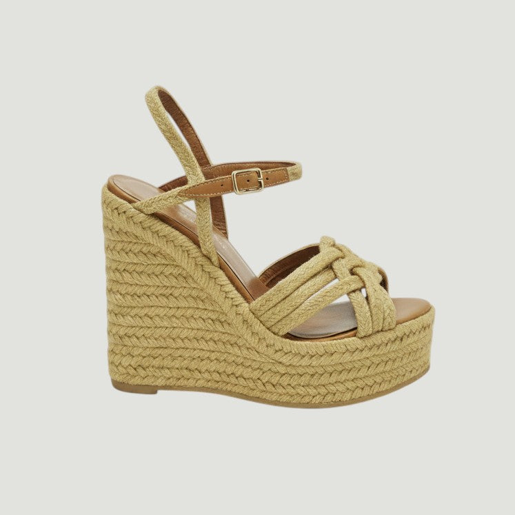 Saint Laurent Platform Wedge Espadrilles Size: 37