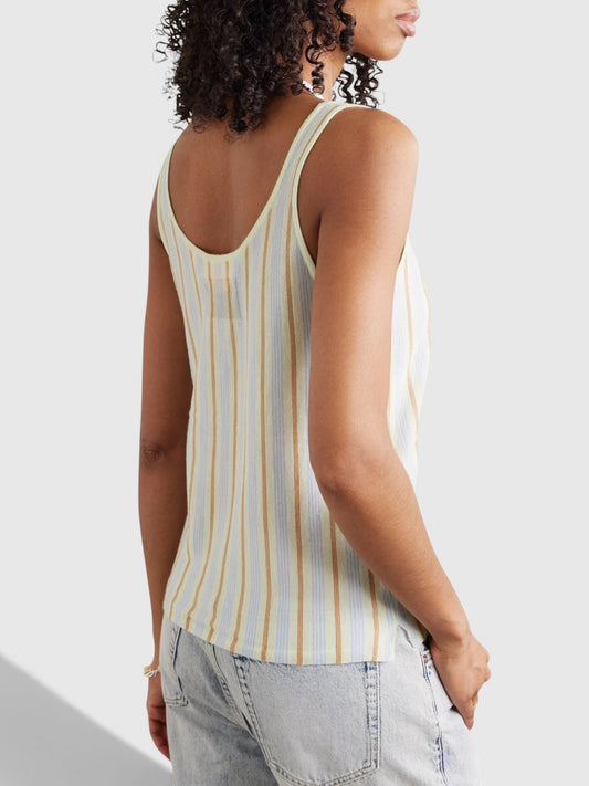 GUEST IN RESIDENCE Striped Cashmere Tank Size S