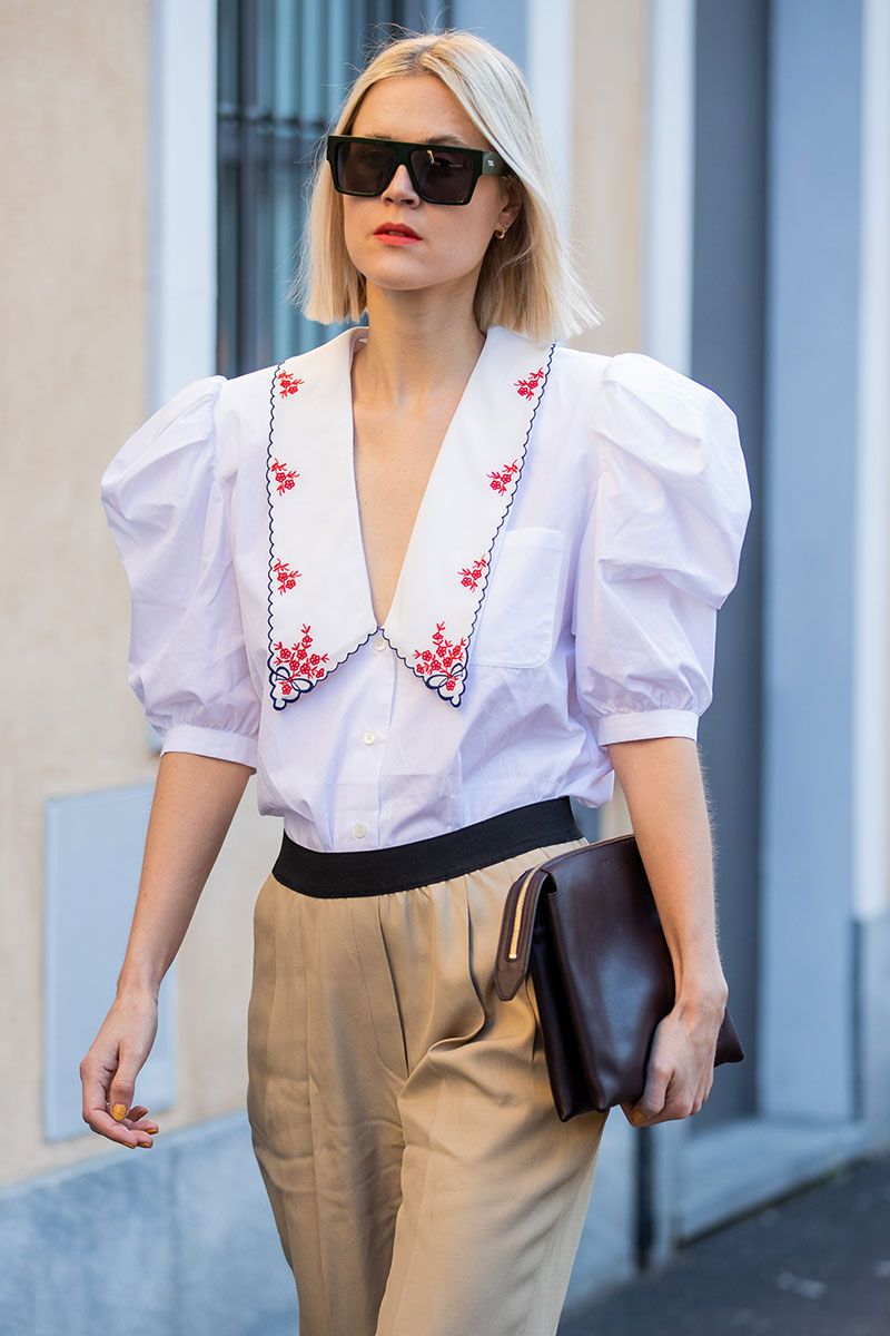 Miu Miu Embroidered Collar Blouse Size: L