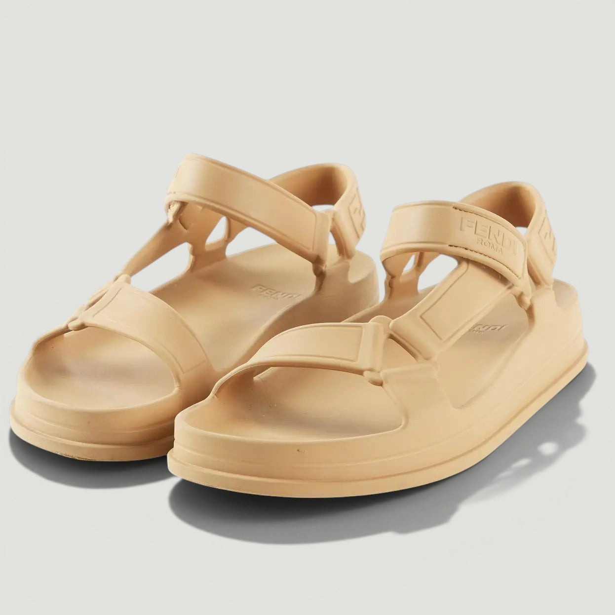 FENDI Logo Rubber Sandals SIZE 36