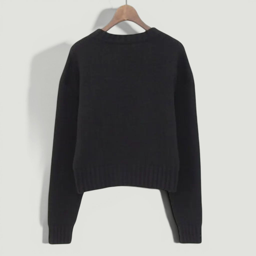 CHANEL Cashmere Beaded Logo Sweater SIZE S