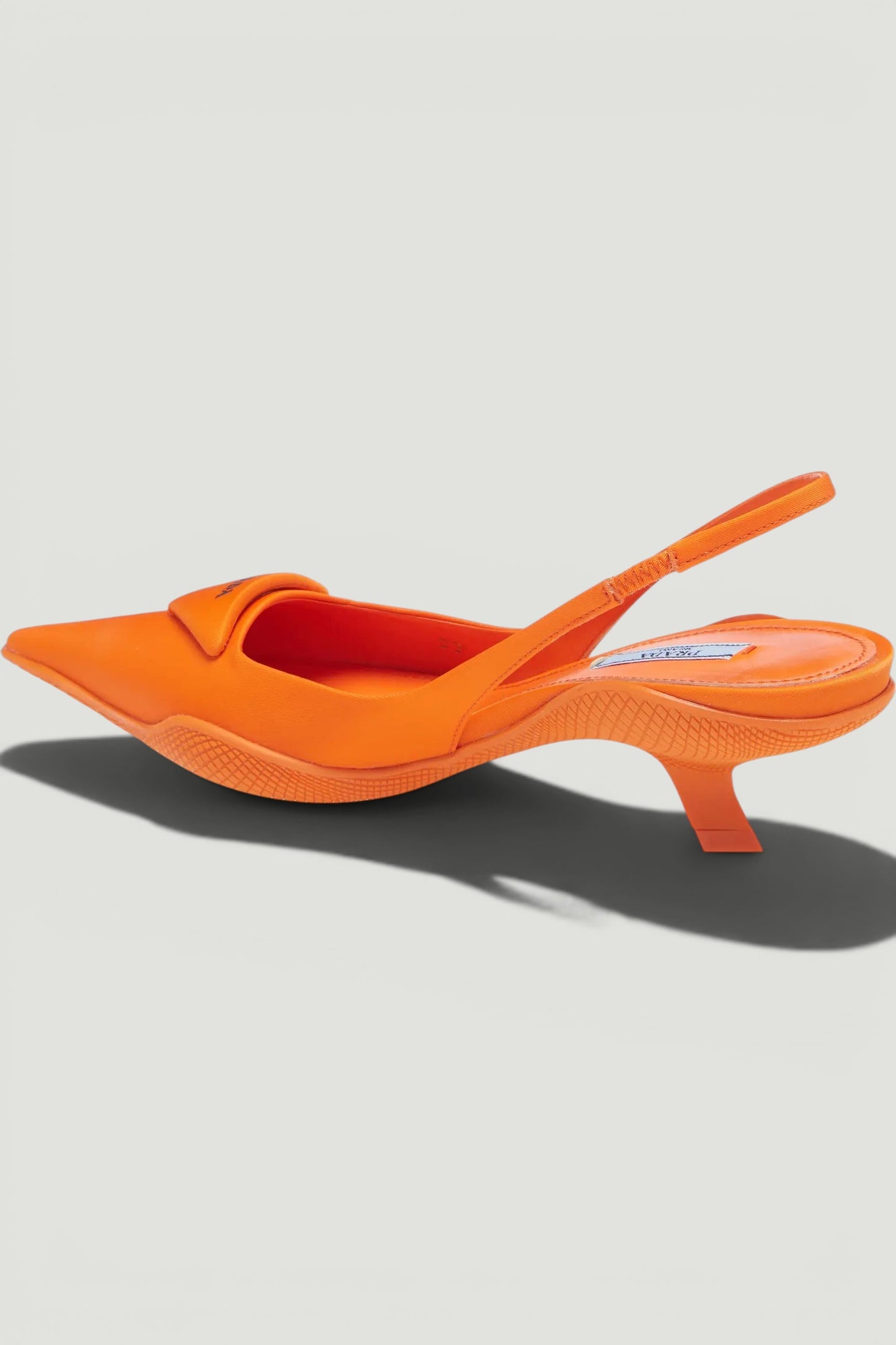 PRADA Triangle Kitten Heel Slingback SIZE 37