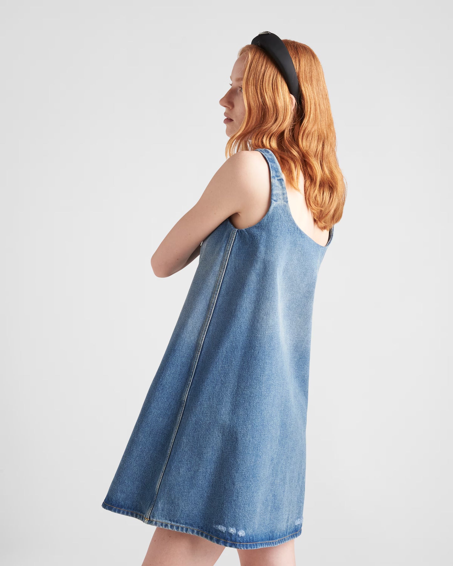 PRADA Navy Organic Denim Mini Dress Size: XS/S