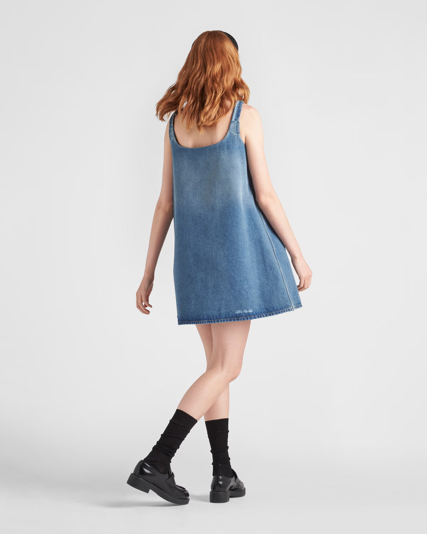 PRADA Navy Organic Denim Mini Dress Size: XS/S