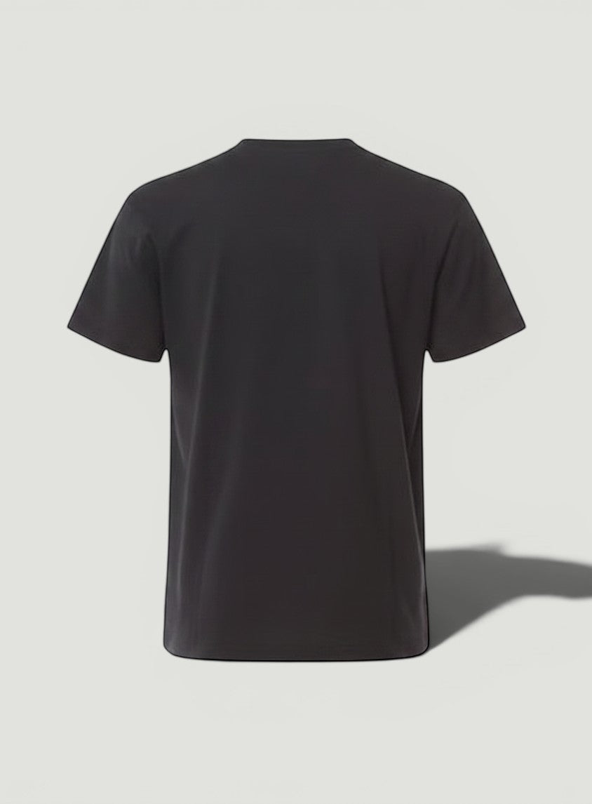 La Volta CELINE black 100% cotton crew neck Wiltern Theatre event t-shirt with ribbed collar trim.