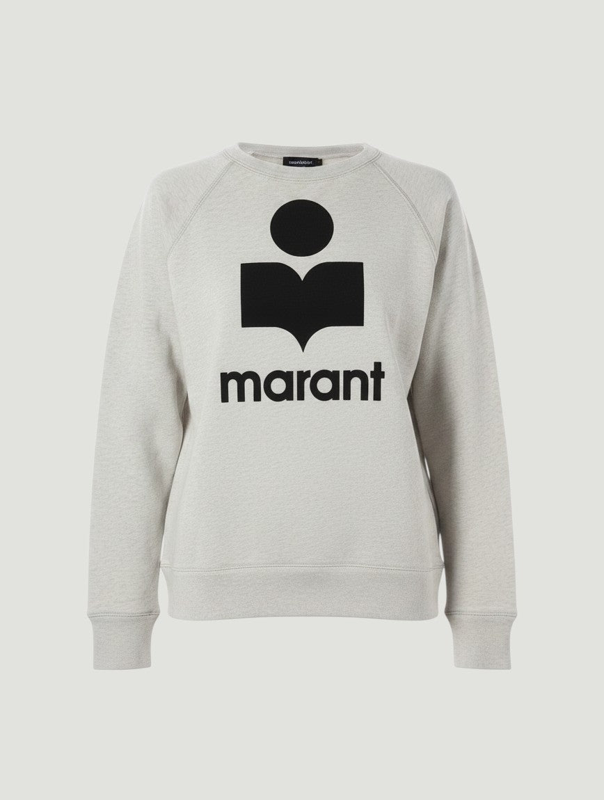 La Volta Isabel Marant gray cotton crew-neck sweatshirt with black logo graphic