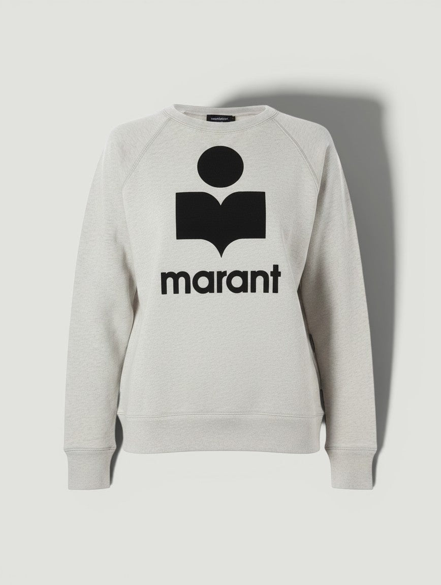 La Volta Isabel Marant gray cotton crew-neck sweatshirt with black logo graphic