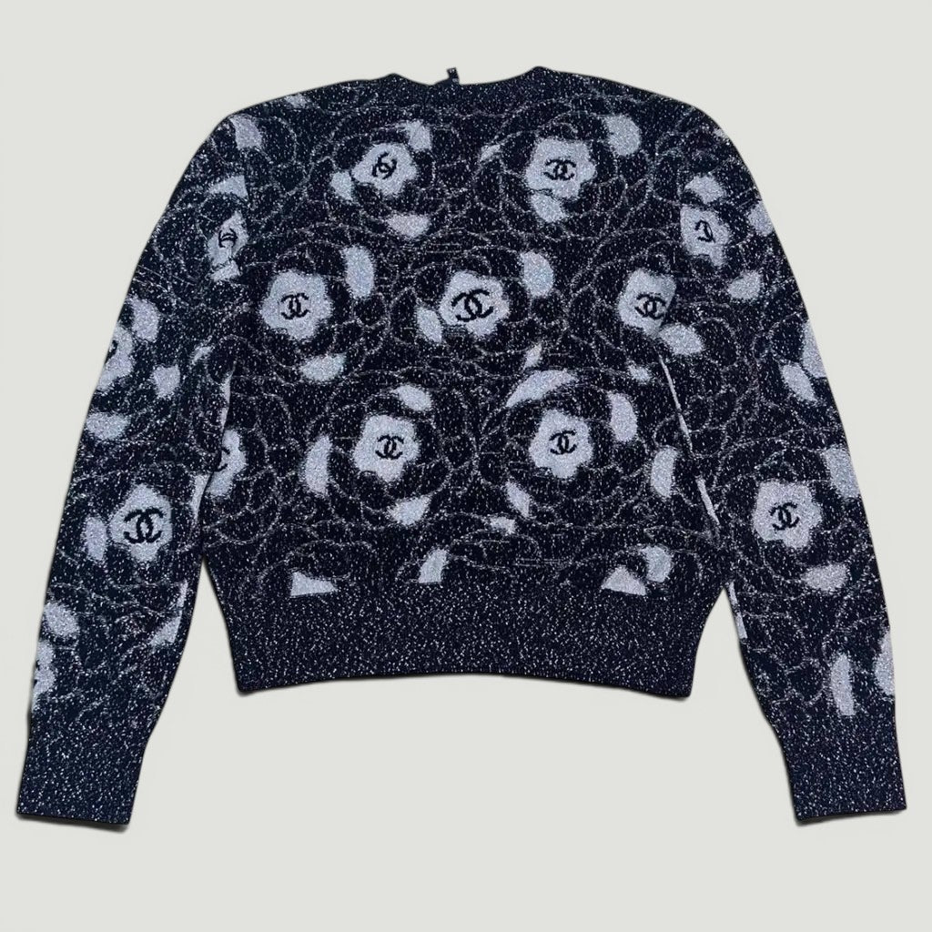 CHANEL Printed Logo Sweater SIZE S