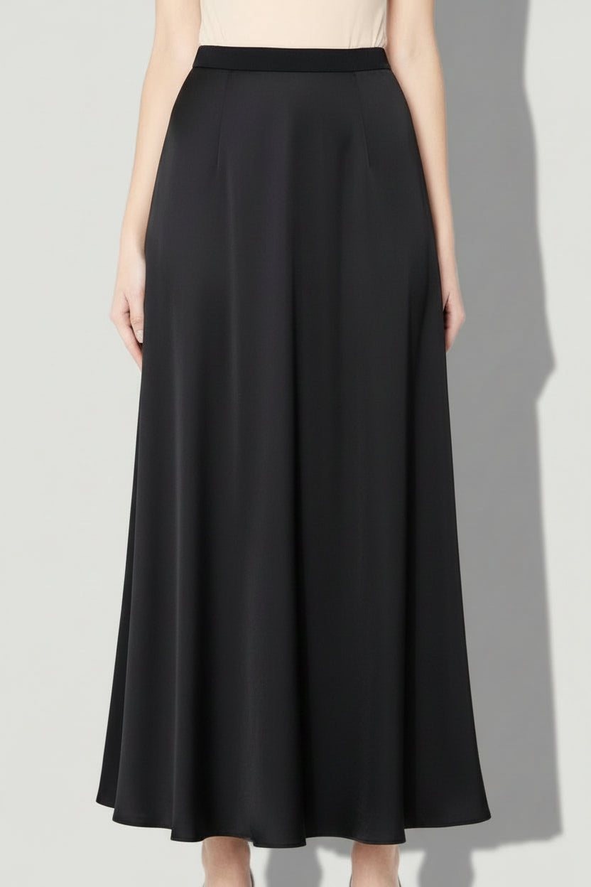 THE ROW Black Silk Long Skirt Size M
