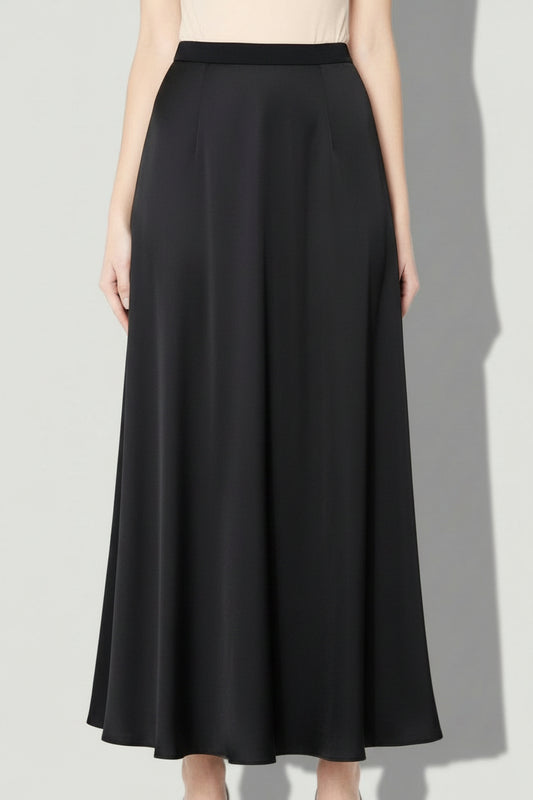 THE ROW Black Silk Long Skirt Size M