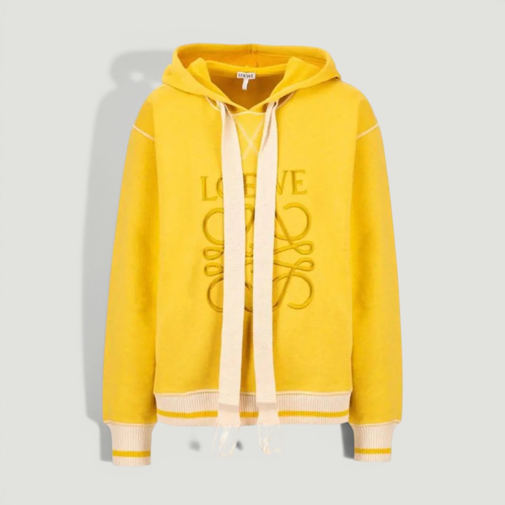 LOEWE Yellow Terry Anagram Hoodie Size S