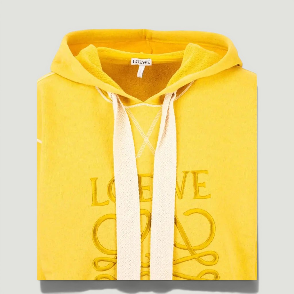LOEWE Yellow Terry Anagram Hoodie Size S